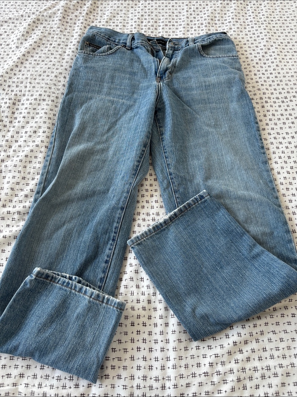 Vintage Calvin Klein jeans, straight cut, medium wash, 100% cotton, size 30